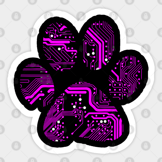 Cyber Pet Paw Pink Sticker by Muzehack